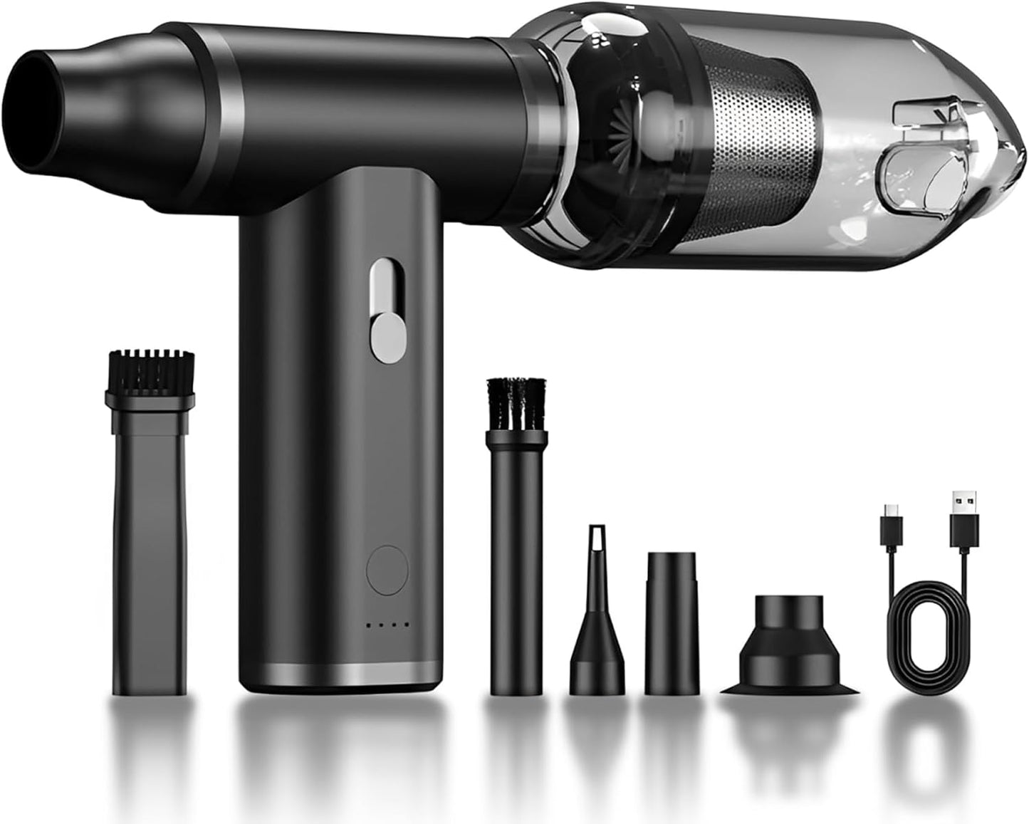 Compressed Air Duster & Vacuum Cleaner 4-In-1, 150,000RPM Powerful Electric Air Duster, Cordless Rechargeable with Adjustable Speed Handheld Air Blower for Keyboard, Car, Office, Home Electronics