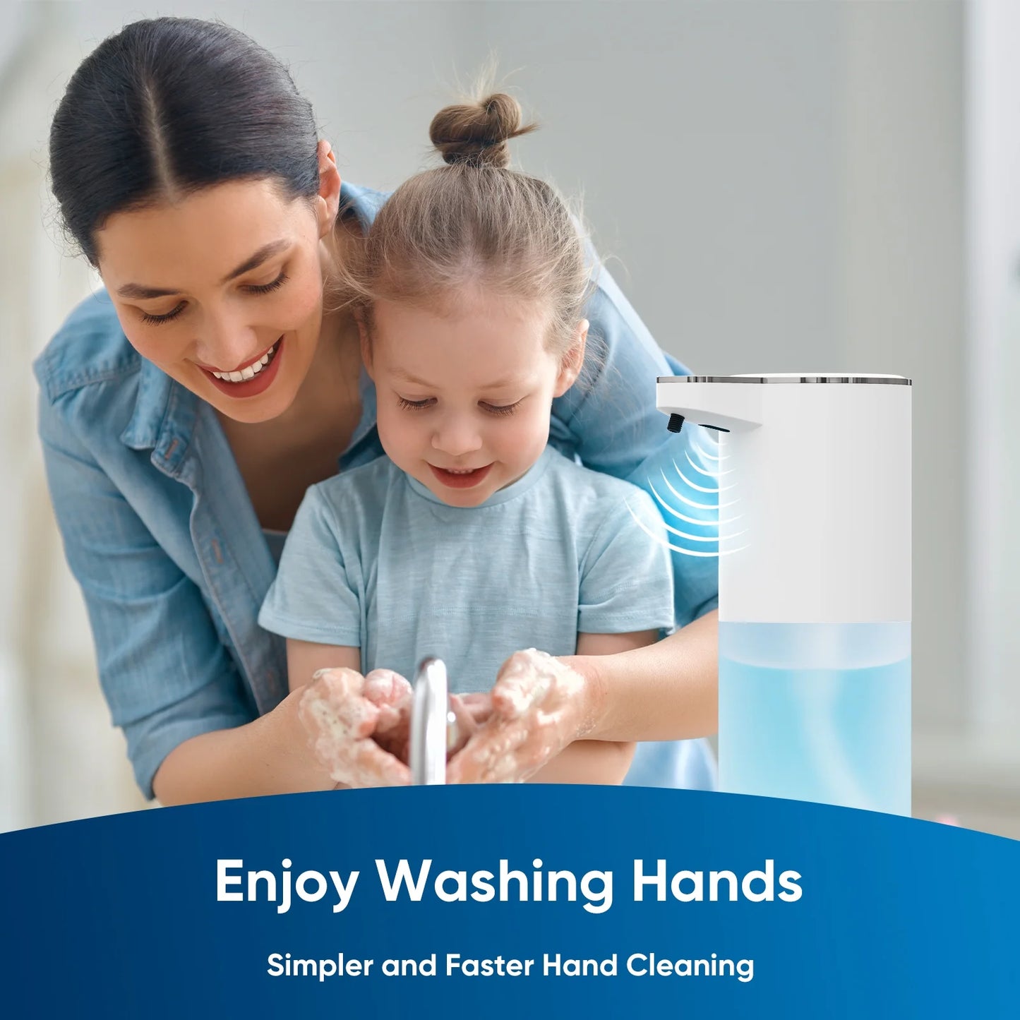 Automatic Soap Dispenser Touchless – 400Ml Foaming Hand Soap Dispenser for Bathroom & Kitchen, Wall Mount or Countertop, 4 Adjustable Foam Levels, Rechargeable, IPX5 Waterproof